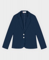 Пиджак из плотного трикотажа укороченный синий Button Blue, школьная форма для девочек  фото, kupilegko.ru